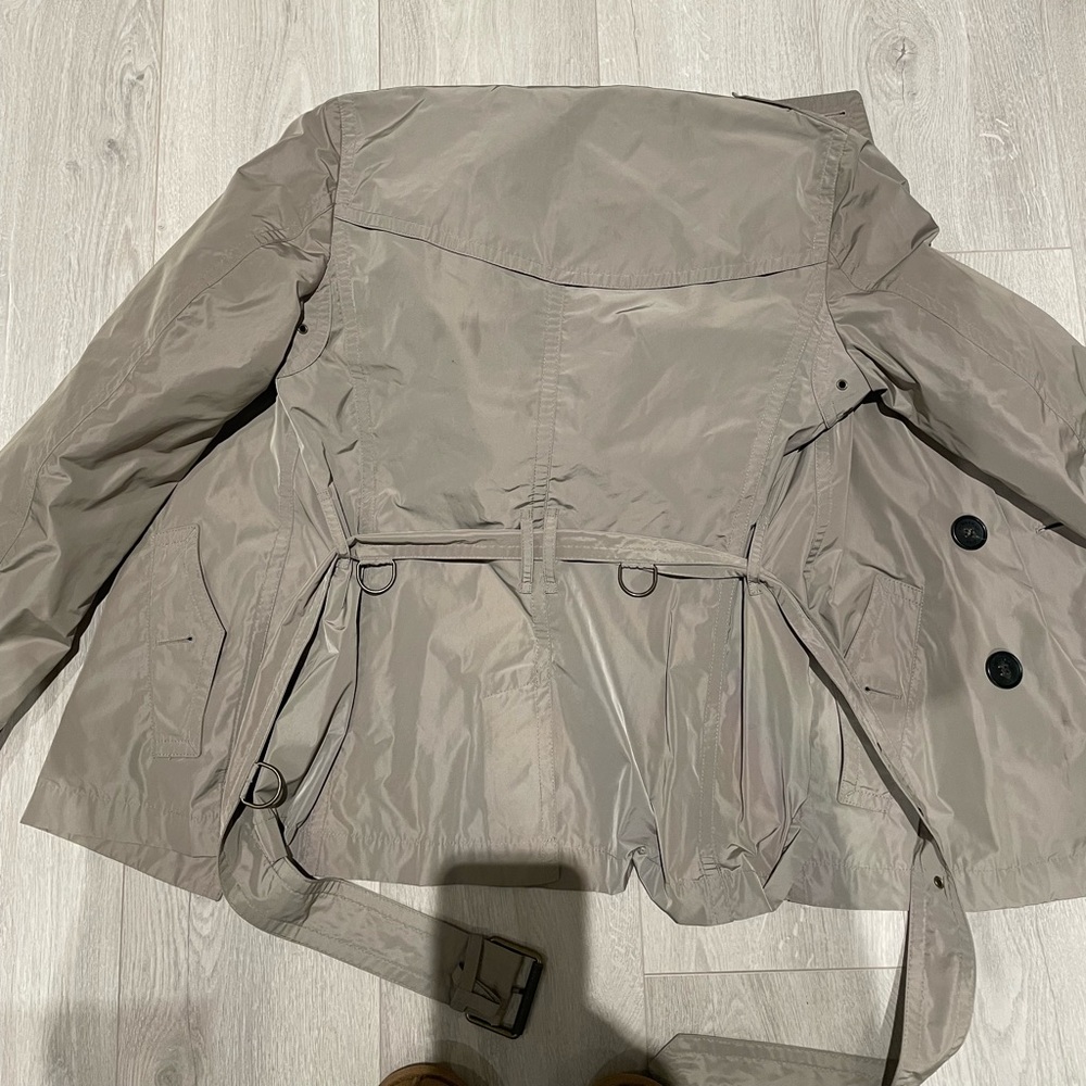 Burberry Brit Nylon Short Hooded Beige Trench - Picture 2 of 11